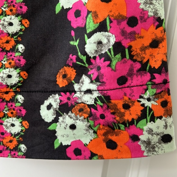 Tulle from Anthro Floral Print Gathered Mini Skirt w Pockets, Brass Buttons - Picture 4 of 9